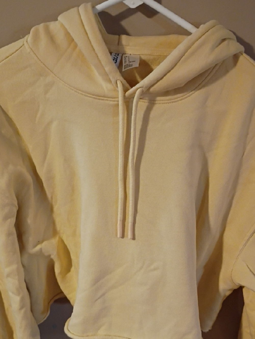 NWOT Yellow Cropped Hoodie